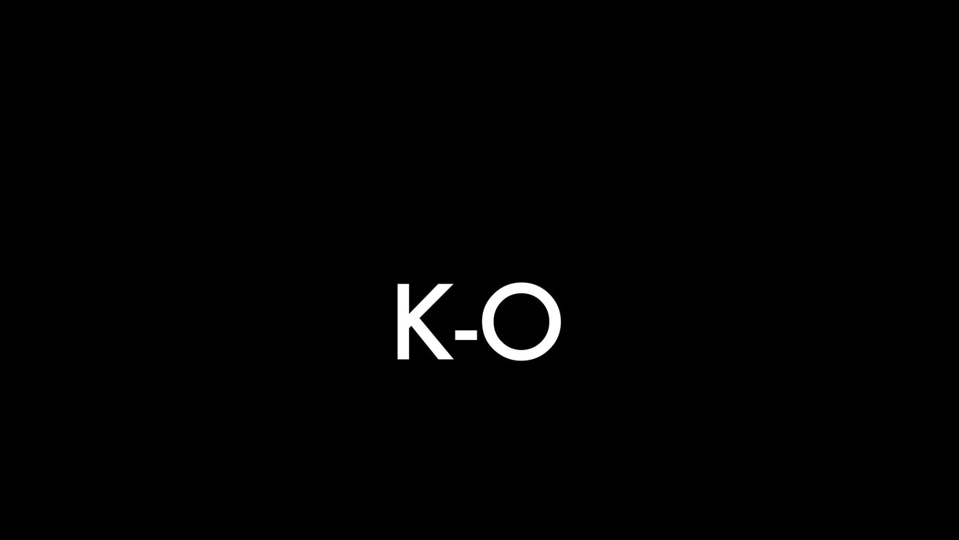 Shows the letters K-O.