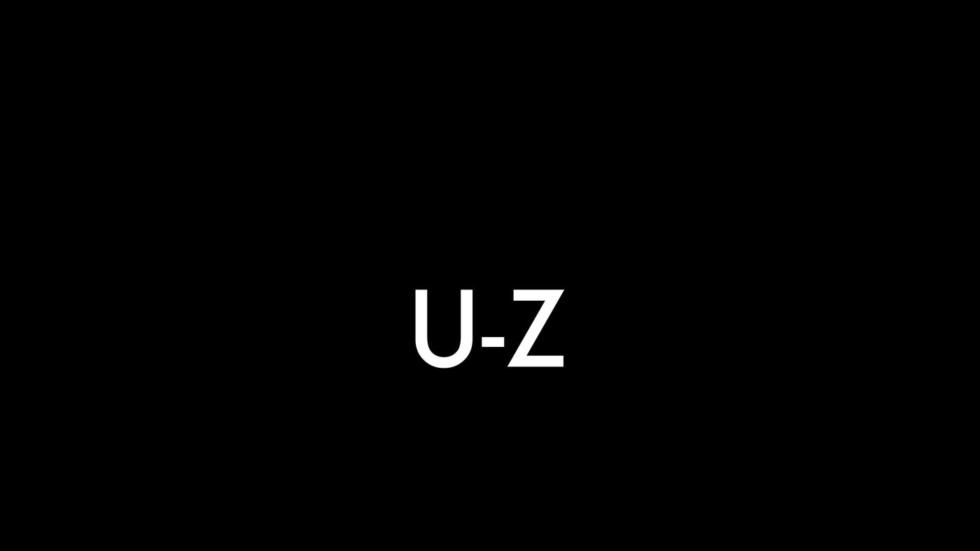 Shows the letters U-Z.